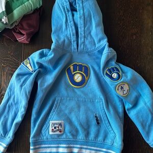 Brewers Light Blue Kids Hoodie with Patches